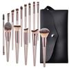 14 Champagne Gold Wood Handle Makeup Brush Beauty Tools Foundation Make Up Eye Shadow Brush Set view 1