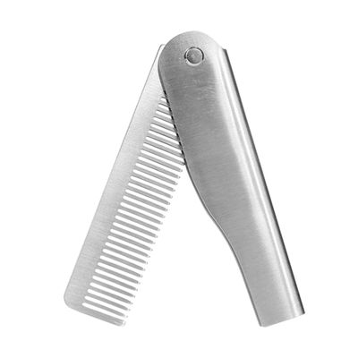 ETHZZLE Stainless Steel Hair and Beard Comb for Men Compact Lightweight Pocket Styling Comb with Cover for Travel and Daily Grooming Static Fine Tooth Design for Easy Detangling and Oil