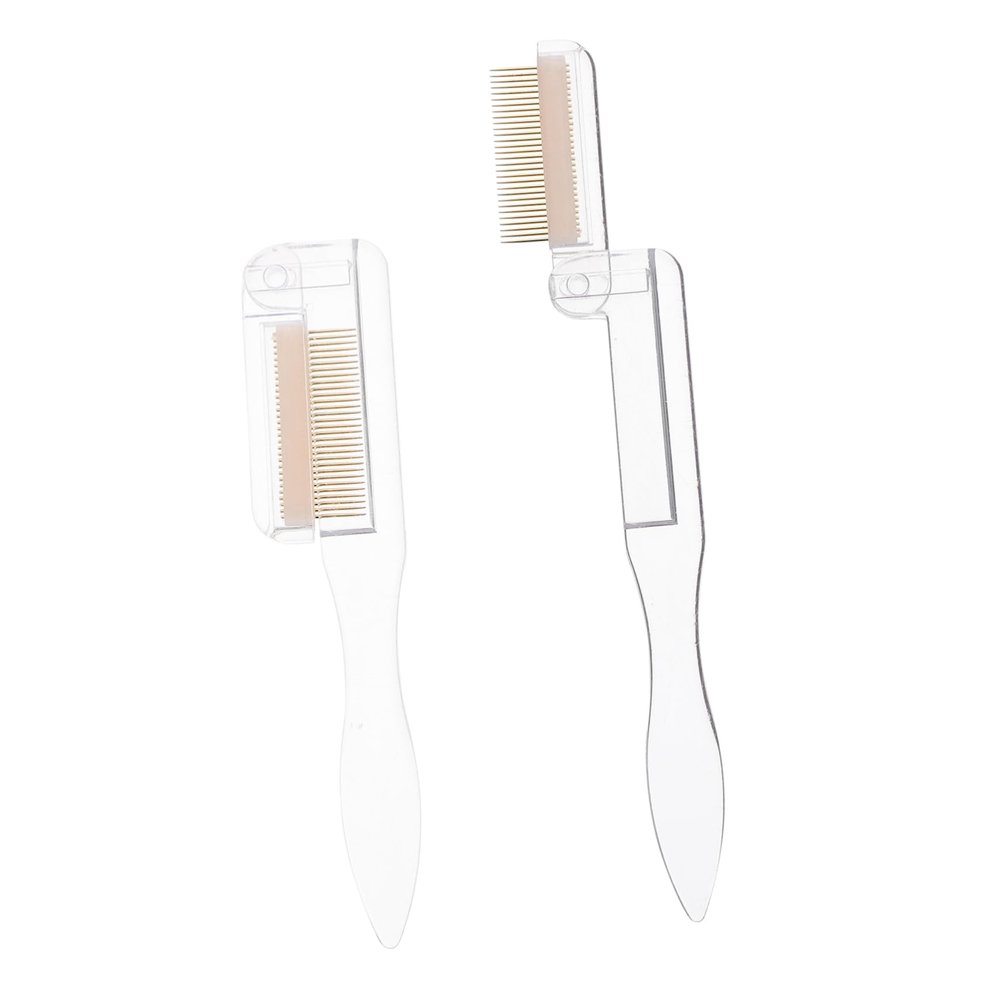 Beavorty 2Pcs Foldable Stainless Steel Eyebrow Combs Eyelash Separators for Women Makeup Metal Brushes for Precise Brow Grooming and Natural Professional Beauty Salon Use
