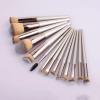 14 Champagne Gold Makeup Brush Set Powder Brush Eye Shadow Brush Or Makeup Artist view 2