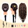 22" MQHIHI Mannequin Head Human Hair Cosmetology Manikin Doll Head with 80% Real Hair for Hairdresser Practice Cutting Braiding Hair Styling with Clamp Holder and Tools (Dark Brown) view 4