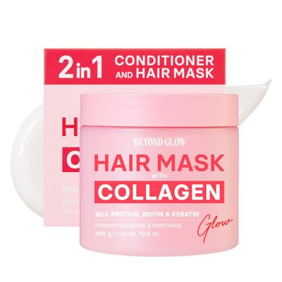 AVON Beyond Glow Collagen Hair Mask  Deep Nourishing & Strengthening Treatment for Soft, Smooth, Healthy-Looking Hair  Suitable for Most Hair Types