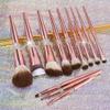 12 Rose Gold Snow Fox Hair Makeup Brush Complete Soft Makeup Brush Set eye shadow Makeup Brush view 2