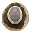 Toupee for men Human Hair Replacement System Fine Mono Mens Toupee Hairpieces Durable Monofilament NPU Hair Piece Wigs 7"X10" 5#MEDIUM LIGHT BROWN view 4