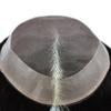 Mens Hair System Fine Mono Men Hairpieces Human Hair Replacement System Monofilament with Durable NPU Toupee for Men 5"X7" #1B20 1B# OFF BLACK WITH 20% SYNTHETIC GREY view 3