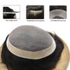 Mens Hair System Fine Mono Men Hairpieces Human Hair Replacement System Monofilament with Durable NPU Toupee for Men 5"X7" #1B20 1B# OFF BLACK WITH 20% SYNTHETIC GREY view 4