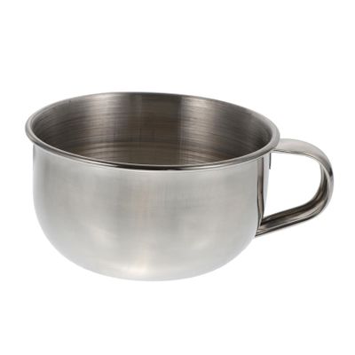 HEATSHAKING Stainless Steel Mens Shaving Bowl with Convenient Handle for Foaming and Lathering Practical Wet Shave Vessel Suitable for Home Barber Shops and Salons
