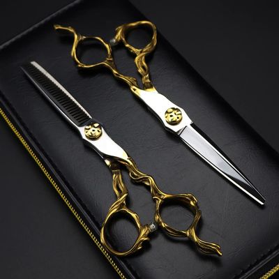 6 Inch Japan 440C Steel Hair Cutting Shears - Professional Barber Scissors with D Cut