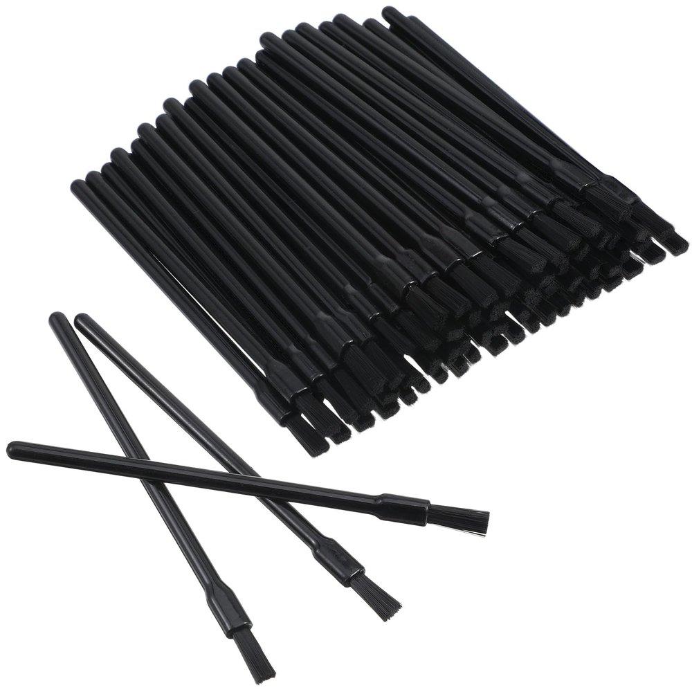 100 Pcs Lip Brushes Disposable, Black Disposable Lip Applicators, Lips Applicators with Soft Brush Head, Multifunctional Mini Makeup Lips Wands for Women