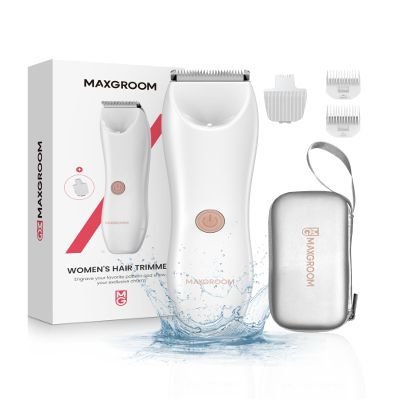 Heyfeel Women's Electric Hair Trimmer, IPX7 Waterproof Bikini Trimmer with LED Light, USB Rechargeable Razor for Pubic & Body Hair, Wet/Dry Use