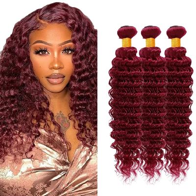 30 30 30 inch 99j Deep Wave Bundle Human Hair 99J Burgundy Bundles Human Hair Wine Red Deep Wave 3 Bundles for Women