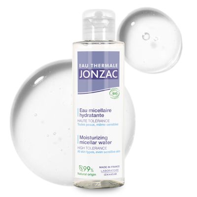 Eau Thermale Jonzac 99% Organic Micellar Water - Natural Eye & Face Makeup Remover - Hydrating Thermal Water - for Sensitive Skin - Non-Toxic - Agua Micelar Orgnica - Travel Size - 3.38 Fl Oz