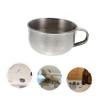 Didiseaon Mens Stainless Steel Shaving Bowl with Handle for Easy Foaming Slip Resistant Design Portable for Home and Barber Shop Use Practical Bubbling Bowl for Men view 2