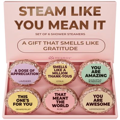 MESMOS 6 Assorted Shower Steamers Aromatherapy, Thank You Christmas Gifts for Women, Relaxation Spa Shower Bombs, Stocking Stuffers, Appreciation Gifts for Coworkers, Employees, Teachers, Team, Staff