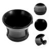 Didiseaon Ceramic Shaving Soap Mug with Handle Black Foaming Bowl for Men Comfortable Grip view 2
