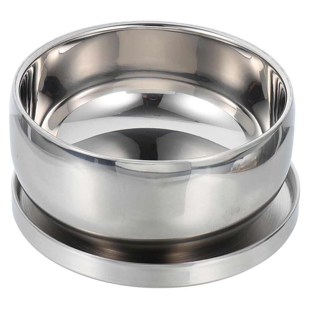 Didiseaon Stainless Steel Shaving Soap Foaming Bowl with Lid Safety Edged Shave Soap Container for Barber Shops and Home Use Classic Design