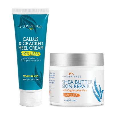 GILDEN TREE Shea Butter Skin Repair Cream + Callus & Cracked Heel Cream with 40% Urea
