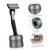 Didiseaon Aluminum Alloy Manual Razor Stand for Men Rust Resistant Bathroom Razor Holder with Smooth Surface Compact Space Saving Design for Organized Shaving Countertops view 3