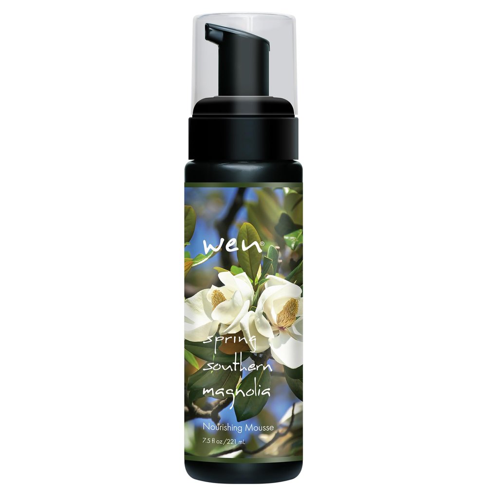 WEN by Chaz Dean Nourishing Mousse - Curly & Wavy Hair Styling Products, Foam for Curls, Volumizing Mousse for Men & Women - Spring Southern Magnolia, 7.5 fl oz (Pack of 1)