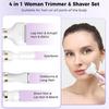 Electric Razor for Women 4 in 1 Rechargeable Electric Shaver for Lady Waterproof Portable & Skin-Friendly Painless Hair Trimmer view 2
