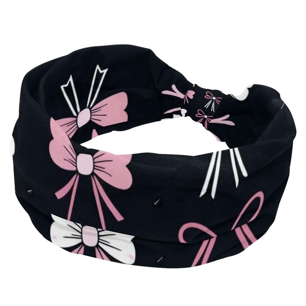 1 Pack Colorful Art Bow Elastic Soft Fabric Non-Slip Women's Fashion Headbands - Soft, Wide, and Stylish for All Occasions