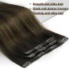 200g 14inch Dark Brown Balayage Hair Extensions Bundle Clip in Hair Extensions and Wire Hair Extension 2 Packs view 2