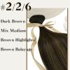 200g 14inch Dark Brown Balayage Hair Extensions Bundle Clip in Hair Extensions and Wire Hair Extension 2 Packs view 4