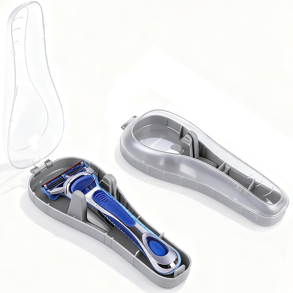 2-Pack Razor Travel Case Set - Hard Plastic Storage Box for Manual Shavers & Trimmers | Compact, Lightweight & Durable | Fits in Dopp Kits & Gym Bags