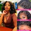 Loose Deep Wave Lace Front Bob Wigs 100% Human Hair Pre Plucked Pre Cut Body Wave 4x4 Transparent Lace Closure Wigs Wear and Go Glueless Wig for Black Women Body Wavy Curly Wig Natural Color 14 Inch view 3