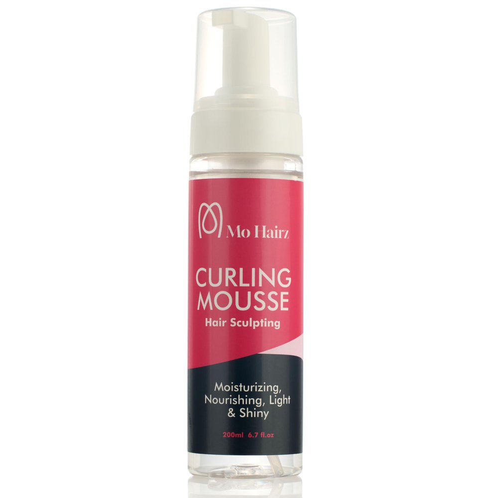 Mo Hairz Curling Mousse for Defined Curls  Hair Sculpting Foam with Grape Seed & Jojoba Oil  Moisturizing, Nourishing, Lightweight & Shiny  200ml / 6.7 fl.oz