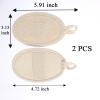 2 Pack Natural Loofah Sponge Exfoliating Body Scrubber, Eco-Friendly Body Scrubber for Smooth SkinDry & Wet Use for Circulation & DetoxBeige. view 2