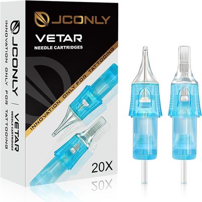JCONLY VETAR TATTOO CARTRIDGE NEEDLES - 20Pcs Tattoo Needles Sample Combination Packaging 10 Szie 1003RLL 1005RLL 1007RLL 1009RLL 1207RSL 1209MGL 1207CML 1209CML 1211CML 1215CML