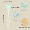 2pcs Butterfly Hair Clips with Crystal Beaded Tassels Long Fringe Hair Alligator Barrettes Wedding Hair Accessories, Pink Blue Green (Green) view 4