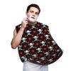 PPIKTC Adjustable Beard Catcher Apron, Black Red Love Heart Skull and Crossbones Shave Bib, Non-Stick Waterproof Grooming Bib, Shaving Essential for Men Dad Christmas view 1