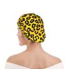 Salon Shower Cap for Women, Animal Skin Cheetah Leopard Leather Print Yellow, Professional Waterproof Reusable Bath Cap with Elastic Edge for Thick Long Hair Styling view 1