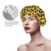 Salon Shower Cap for Women, Animal Skin Cheetah Leopard Leather Print Yellow, Professional Waterproof Reusable Bath Cap with Elastic Edge for Thick Long Hair Styling view 3