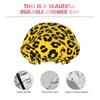 Salon Shower Cap for Women, Animal Skin Cheetah Leopard Leather Print Yellow, Professional Waterproof Reusable Bath Cap with Elastic Edge for Thick Long Hair Styling view 4