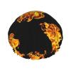 Thick Shower Cap for Women, Flame Fire, Reusable Waterproof Bath Hat with Double PEVA Layers for All Hair Lengths, Salon Grade view 2