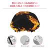 Thick Shower Cap for Women, Flame Fire, Reusable Waterproof Bath Hat with Double PEVA Layers for All Hair Lengths, Salon Grade view 4