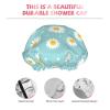 Waterproof Turban Shower Cap for Women, Floral Daisy Purple Flower, Reusable Hair Cover with Elastic Trim for Bathing, Home Hotel & Spa Use view 4