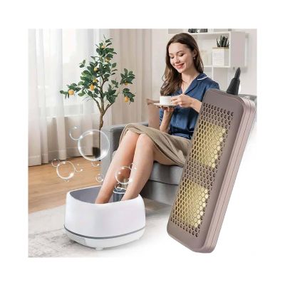 ASHLGQB 5000PPB Hydrogen Footbath Spa Machine, 3 Speed Adjustment, High Density Ionic Foot Bubble Bath Machine with Storage Box