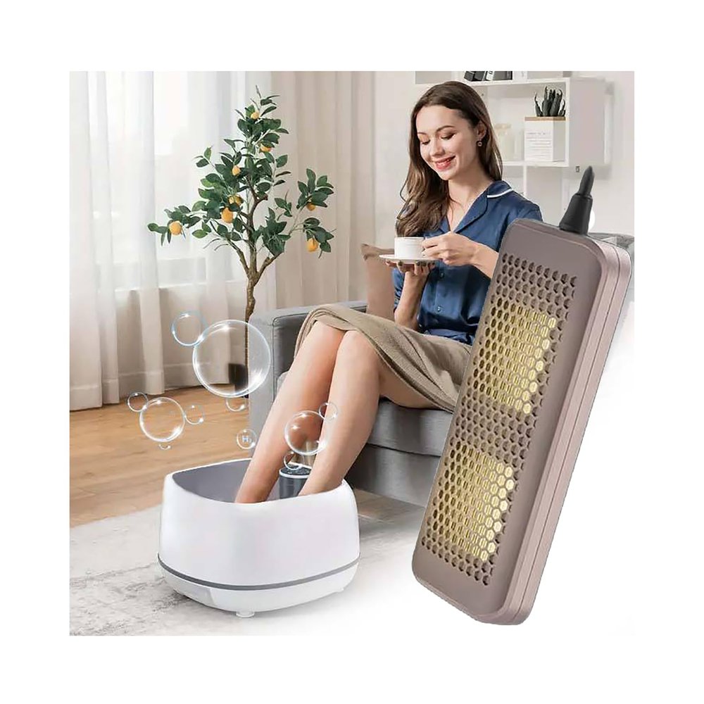 ASHLGQB 5000PPB Hydrogen Footbath Spa Machine, 3 Speed Adjustment, High Density Ionic Foot Bubble Bath Machine with Storage Box
