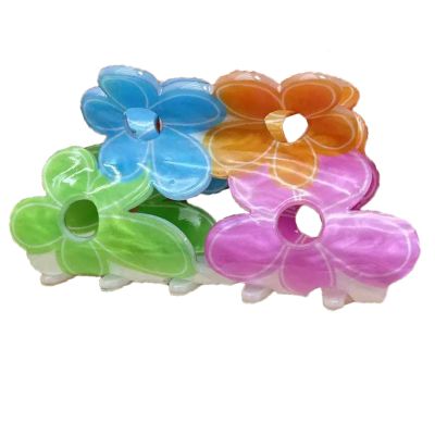 Five Flowers Hair Clips,Flower Claw Clips,Flower Hair Claw Clip,Acrylic Hair Clips,Small Claw Clips for Gir (Five Flowers)