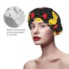 Elasticized Shower Cap for Ladies, Black Red Love Hearts Polka Dots Yellow Rubber Ducks, Waterproof Reusable Bath Hair Cover with Double Layer, Fits All Head Sizes view 3