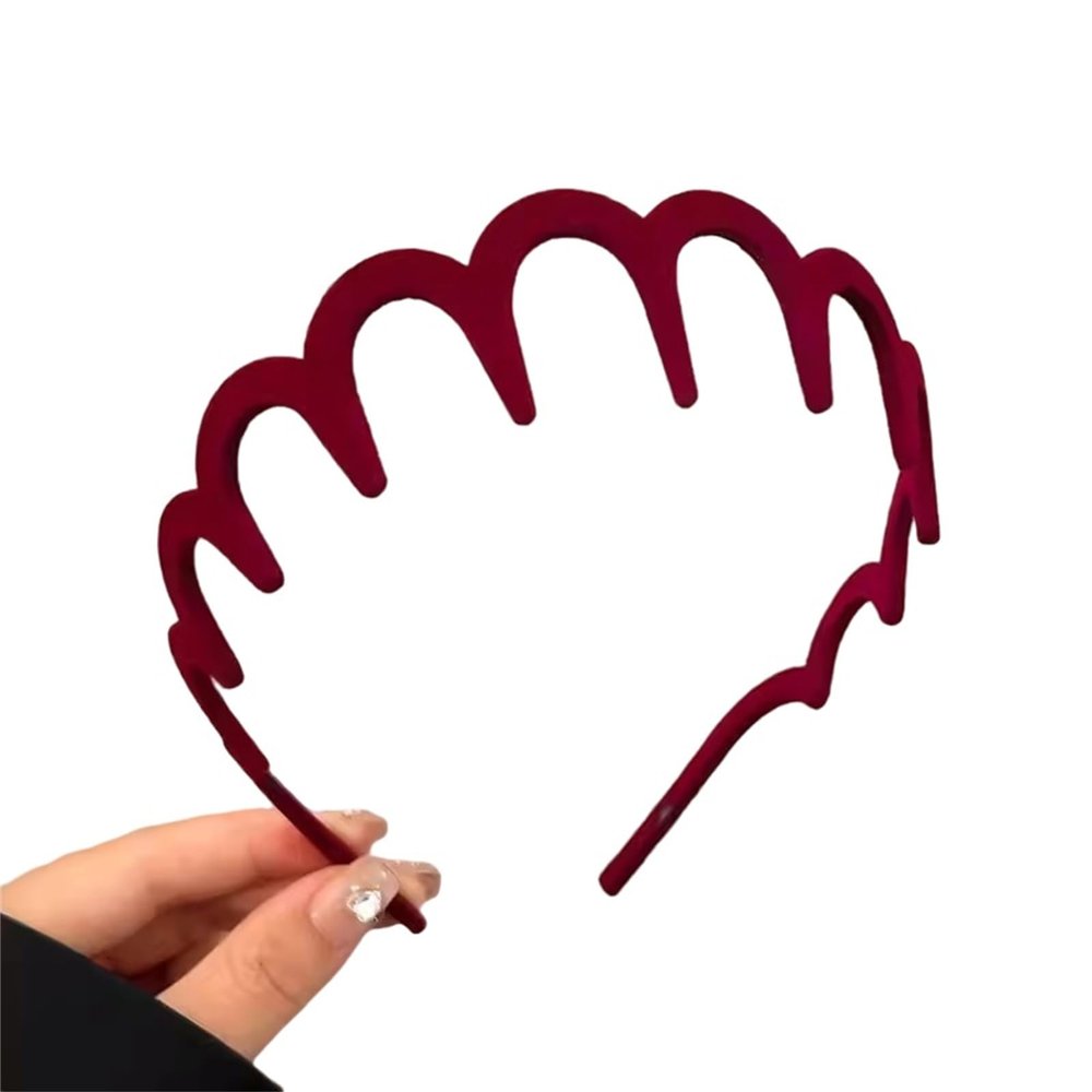 2025 New U Shape Fashion Tooth Hair Comb Headband, High Cranium Head Bands for Women's Hair, Reversible Headbands with Teeth, Zig Zag Headbands for Women (Red)