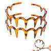 2025 New U Shape Fashion Tooth Hair Comb Headband, High Cranium Head Bands for Women's Hair, Reversible Headbands with Teeth, Zig Zag Headbands for Women (2-Amber) view 1