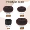 6 Pcs Donut Hair Bun Maker Set Sock Bun Doughnuts for Ballet Style Buns Hair Buns Shaper Set with Large Medium Hairs Accessories with 4 Elastic Bands for Ladies Women (Brown) view 2