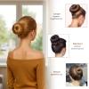 6 Pcs Donut Hair Bun Maker Set Sock Bun Doughnuts for Ballet Style Buns Hair Buns Shaper Set with Large Medium Hairs Accessories with 4 Elastic Bands for Ladies Women (Brown) view 3