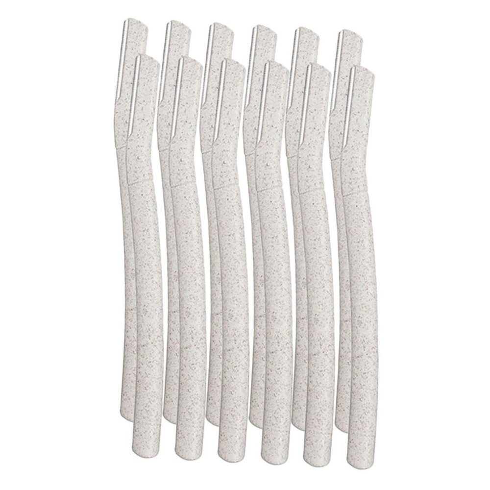 Didiseaon 12pcs Eyebrow Razors with Stainless Steel Blades Biodegradable Travel Brow Trimmer for Womens Precise Facial Hair Removal and Smooth Natural Eyebrow Shaping