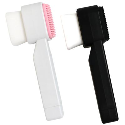 Didiseaon 2Pcs Facial Cleansing Brush Soft Silicone Deep Exfoliating Face Scrubber for Gentle Massage and Makeup Removal Lightweight Manual Face Wash Tool for Skin Care White and Black